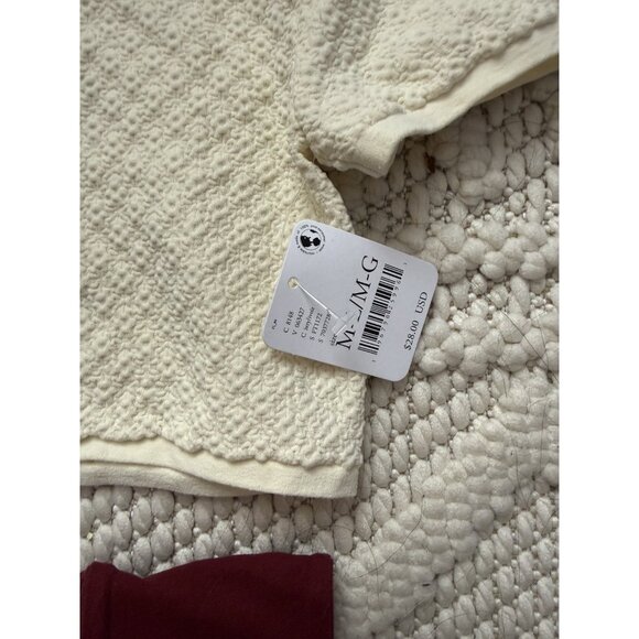 Free People Intimately BUNDLE Of 2 Textured Ivory & Seamless Deep V Crop Tops M - Picture 6 of 6